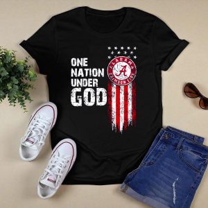 One Nation Under God Alabama Crimson Tide Stars And Stripes T Shirt