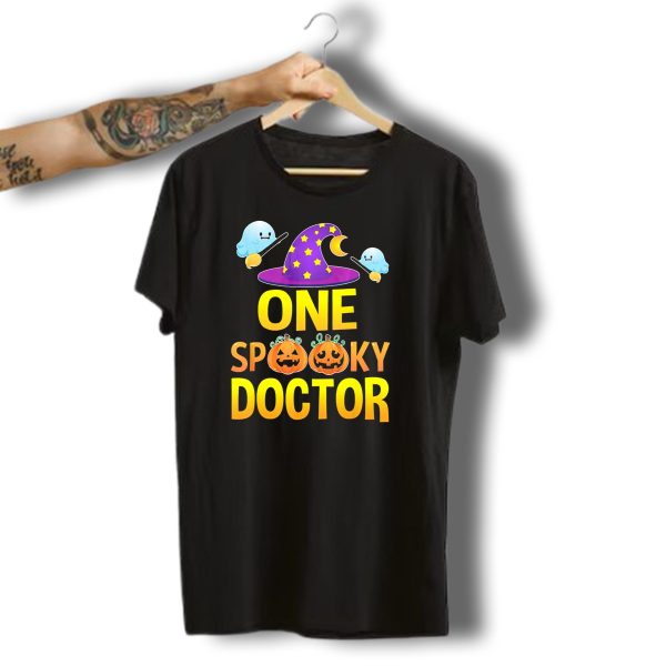 One Spooky Doctor Halloween Witch Hat Ghosts Pumpkins T Shirt t shirt 1