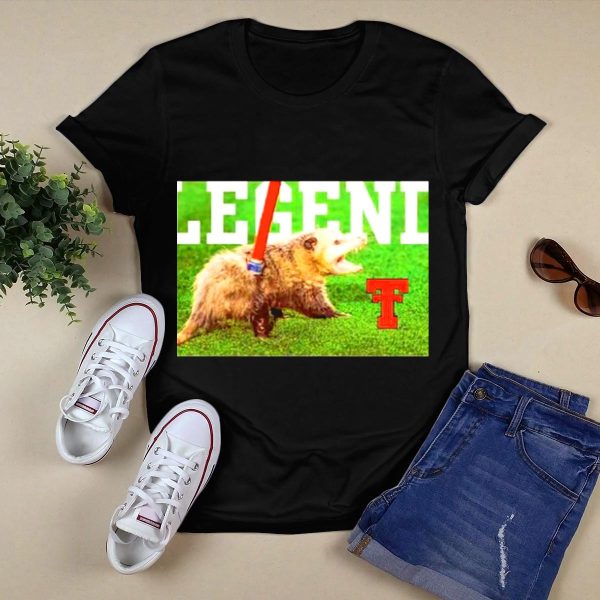 Opossum Legend Texas Tech Football T Shirt Black 1