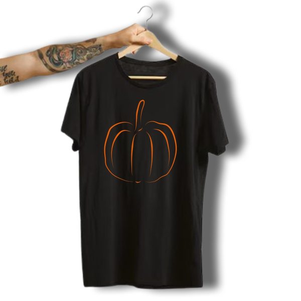 Orange Line Pumpkin Halloween T Shirt t shirt 1