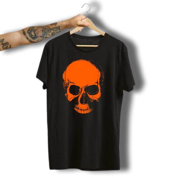 Orange Skeleton Skull Halloween Head T Shirt 1 t shirt 1