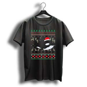 Orca Killer Whale Ugly Christmas Sweater Santa Hat Reindeer Hearts Trees T Shirt