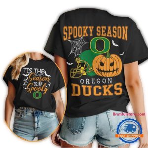 Oregon Ducks 2025 Halloween Spooky Season Vintage All-Over Print T-Shirt