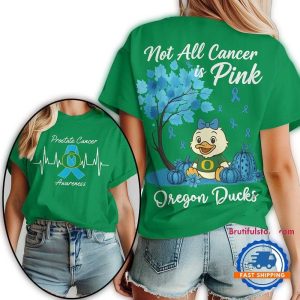 Oregon Ducks 2025 Ncaa Prostate Cancer Awareness All-Over Print T-Shirt