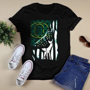 Oregon Ducks American Flag Fist And Stars T-Shirt