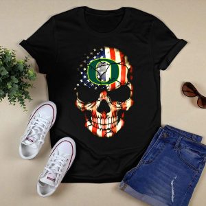 Oregon Ducks American Flag Skull T-Shirt