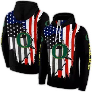 Oregon Ducks American Pride All-Over Print Hoodie