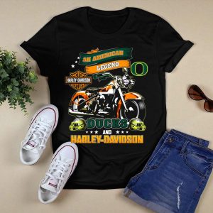Oregon Ducks An American Legend Hd Motorcycle Cycles T-Shirt
