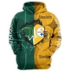 Oregon Ducks And Pittsburgh Steelers In My Heart All-Over Print Hoodie