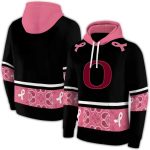 Oregon Ducks Awareness Ribbon Black Pink All-Over Print Hoodie