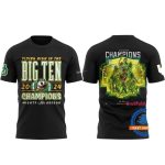 Oregon Ducks Big Ten Champions Black All-Over Print T-Shirt