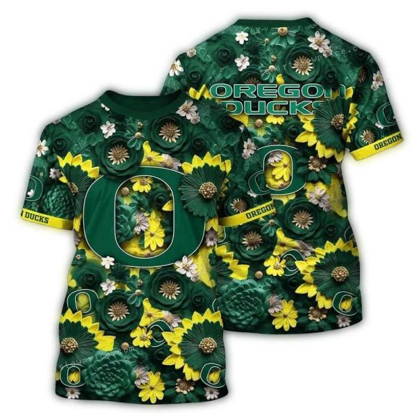 Oregon-Ducks-Big-Logo-and-Flower-Pattern-AOP-T-Shirt-1 Oregon Ducks Big Logo and Flower Pattern AOP T Shirt 1