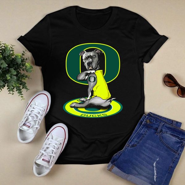 Oregon Ducks Bulldog With Yellow Vest And University T Shirt 1