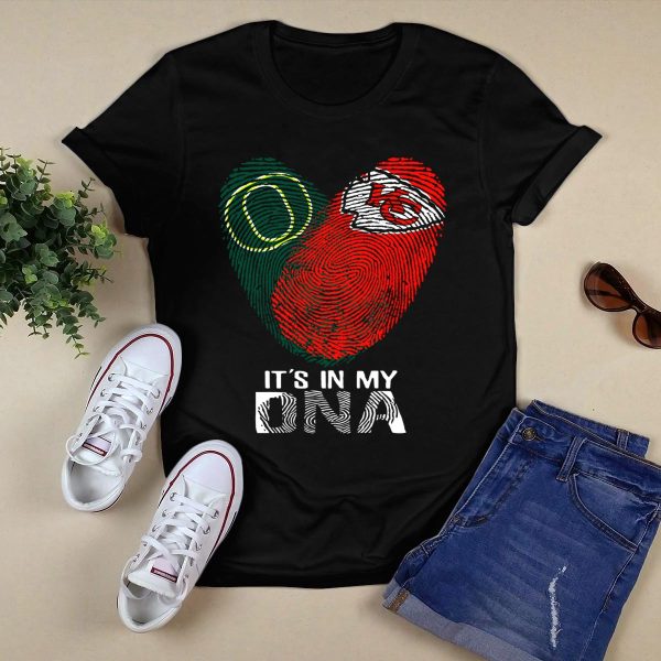Oregon Ducks Chiefs Its In My Dna Heart Fingerprint T Shirt 1