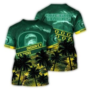 Oregon Ducks Coconut Sunset Tropical All-Over Print T-Shirt