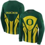 Oregon Ducks Concentric Lines All-Over Print Sweatshirt