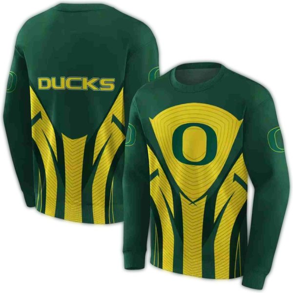Oregon Ducks Concentric Lines AOP Sweatshirt 1