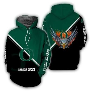 Oregon Ducks Fire Eagle All-Over Print Hoodie
