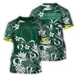 Oregon Ducks Floral Flower All-Over Print T-Shirt