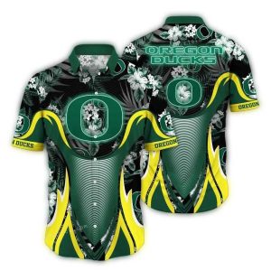 Oregon Ducks Floral Flower Armor Hawaiian Shirt