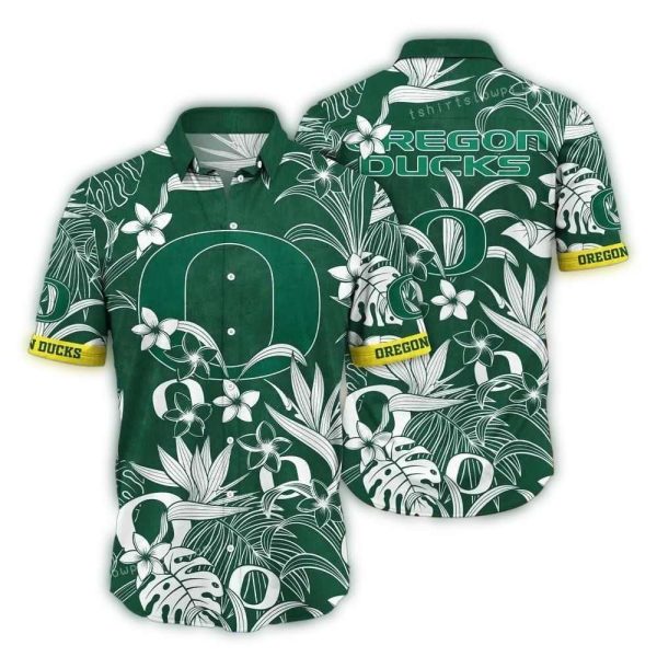 Oregon Ducks Floral Flower Hawaiian Shirt 1