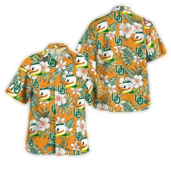 Oregon-Ducks-Floral-Flower-Pattern-Hawaiian-Shirt-1 Oregon Ducks Floral Flower Pattern Hawaiian Shirt 1
