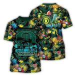 Oregon Ducks Floral Fruit Beach Tropical All-Over Print T-Shirt