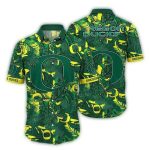 Oregon Ducks Floral Leafs Pattern Art Hawaiian Shirt