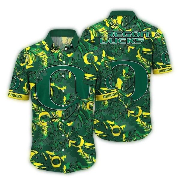 Oregon-Ducks-Floral-Leafs-Pattern-Art-Hawaiian-Shirt-1 Oregon Ducks Floral Leafs Pattern Art Hawaiian Shirt 1