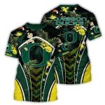 Oregon Ducks Floral Leafs Uniform All-Over Print T-Shirt
