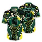 Oregon Ducks Floral Leafs Uniform Hawaiian Shirt