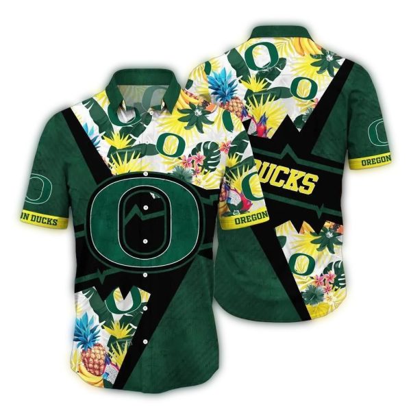Oregon Ducks Floral Pineapple Tropical Hawaiian Shirt 1