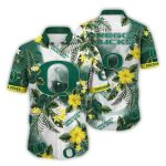 Oregon Ducks Flower Pattern Vintage Hawaiian Shirt
