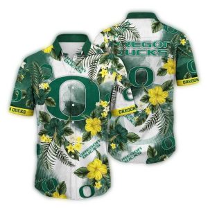 Oregon Ducks Flower Pattern Vintage Hawaiian Shirt