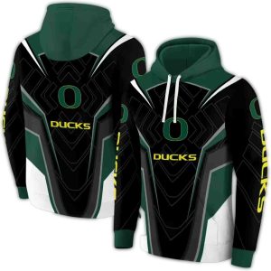Oregon Ducks Futuristic Pattern All-Over Print Hoodie