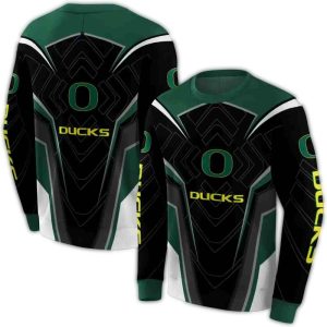 Oregon Ducks Futuristic Pattern All-Over Print Sweatshirt