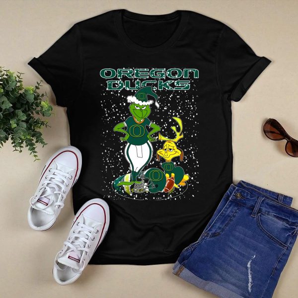 Oregon Ducks Grinchxmas Football Holiday T Shirt 1