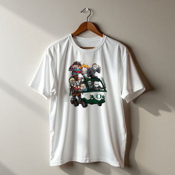 Oregon Ducks Horror Characters Bus Halloween T Shirt t shirt 1