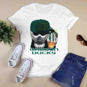 Oregon Ducks Jack Skellington Skull Halloween Football T-Shirt