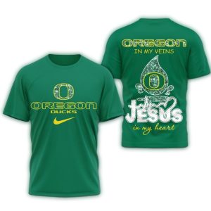 Oregon Ducks Jesus In My Heart All-Over Print T-Shirt