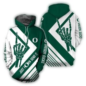Oregon Ducks Just Send It All-Over Print Hoodie