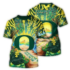 Oregon Ducks Landscape Art All-Over Print T-Shirt