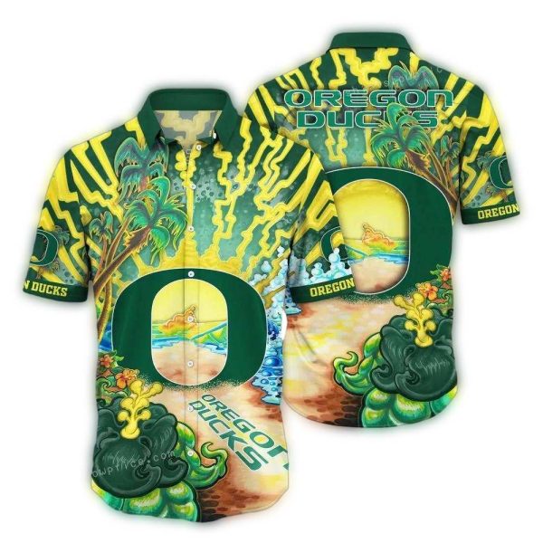 Oregon Ducks Landscape Art Hawaiian Shirt 1