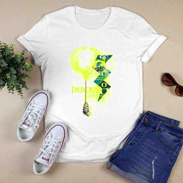 Oregon Ducks Lightning Bolt Logo Collage T Shirt 0