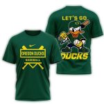 Oregon Ducks Mascot Lets Go Baseball 2025 All-Over Print T-Shirt