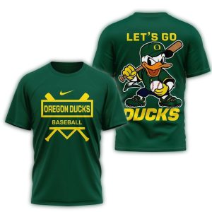 Oregon Ducks Mascot Lets Go Baseball 2025 All-Over Print T-Shirt