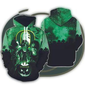 Oregon Ducks Michael Myers Jason Voorhees Freddy Krueger All-Over Print Hoodie