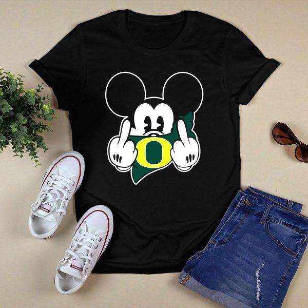 Oregon Ducks Mickey Middle Finger T Shirt 1