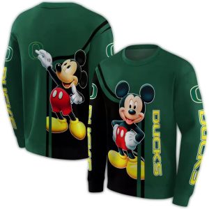 Oregon Ducks Mickey Mouse All-Over Print Sweatshirt