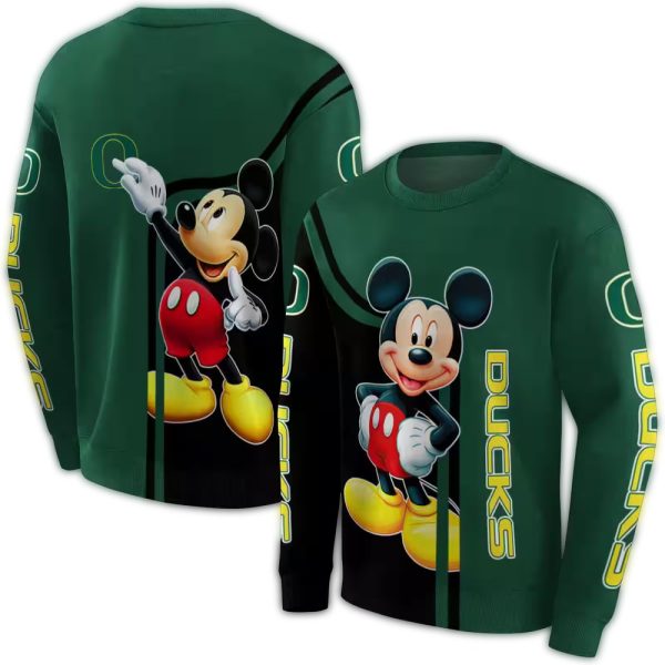 Oregon Ducks Mickey Mouse AOP Sweatshirt 1